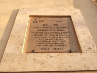 Francescani nella grande Guerra, a Santa Maria Degli Angeli una lapide in ricordo