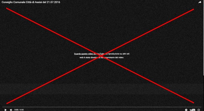 Diretta streaming del Consiglio Comunale Assisi vietata ai siti web