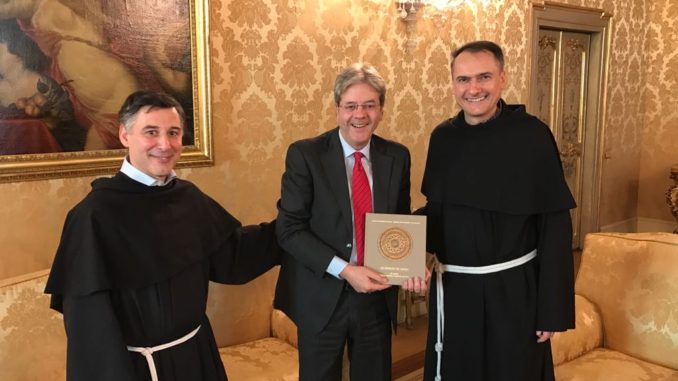 Presidente Consiglio Paolo Gentiloni ad Assisi per Festa San Francesco