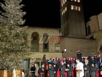 Accensione albero di Natale alla Basilica di San Francesco d'Assisi