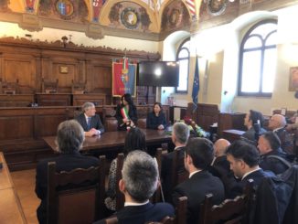 Presidente Parlamento europeo Antonio Tajani in visita in Comune ad Assisi