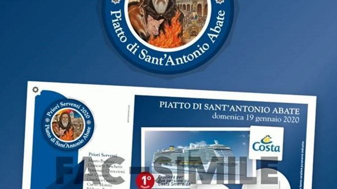 Lotteria del Piatto di Sant’Antonio 2020 ancora disponibili i biglietti Lotteria del Piatto di Sant’Antonio 2020 ancora disponibili i biglietti
