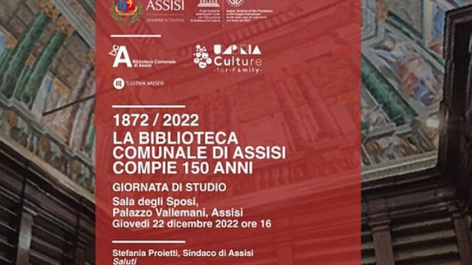 La biblioteca di Assisi compie, il 22 dicembre, 150 anni