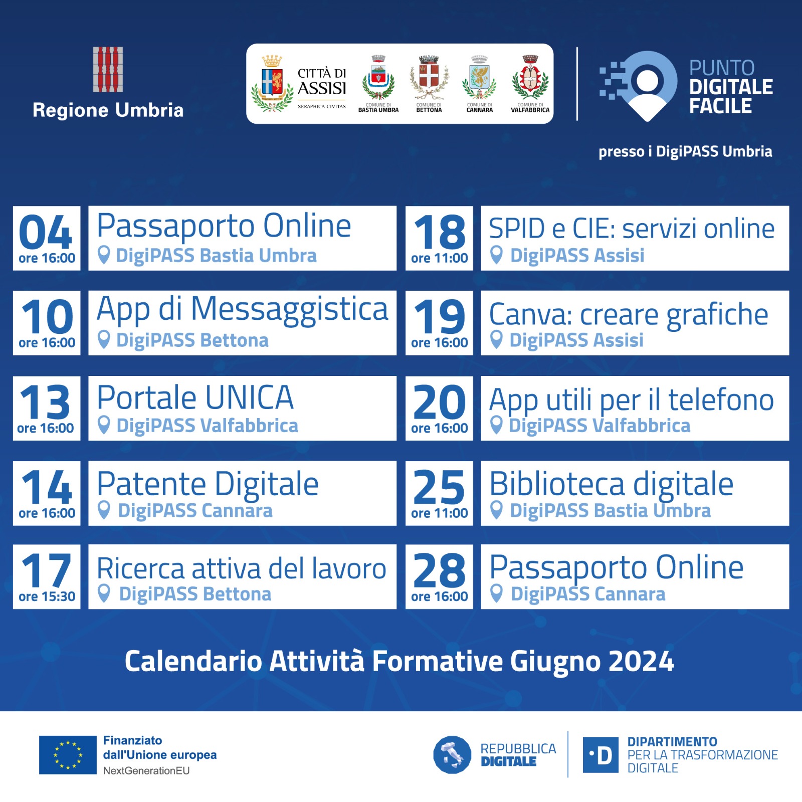 Giugno all'insegna del digitale con eventi formativi