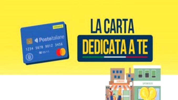 “CARTA DEDICATA A TE”. 348 i nuclei familiari ricevono 500 euro