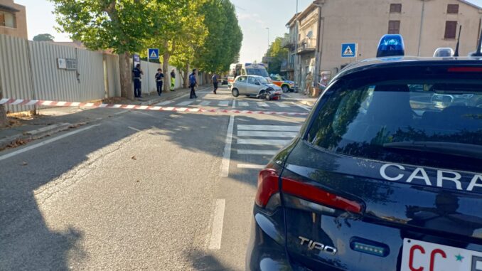 Incidente a Santa Maria degli Angeli, scontro auto-moto, morto un 53enne di Cannara