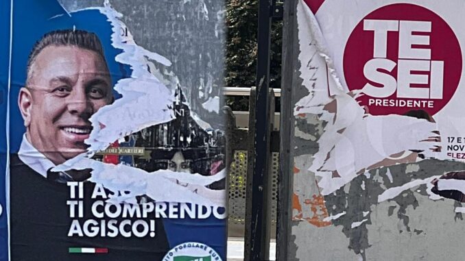 Atti vandalici sui manifesti di Pastorelli e Tesei a Santa Maria