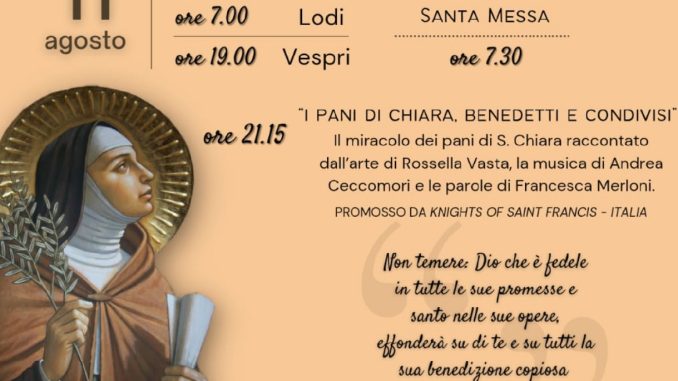 Santa Chiara, fede e carità al cuore di San Damiano