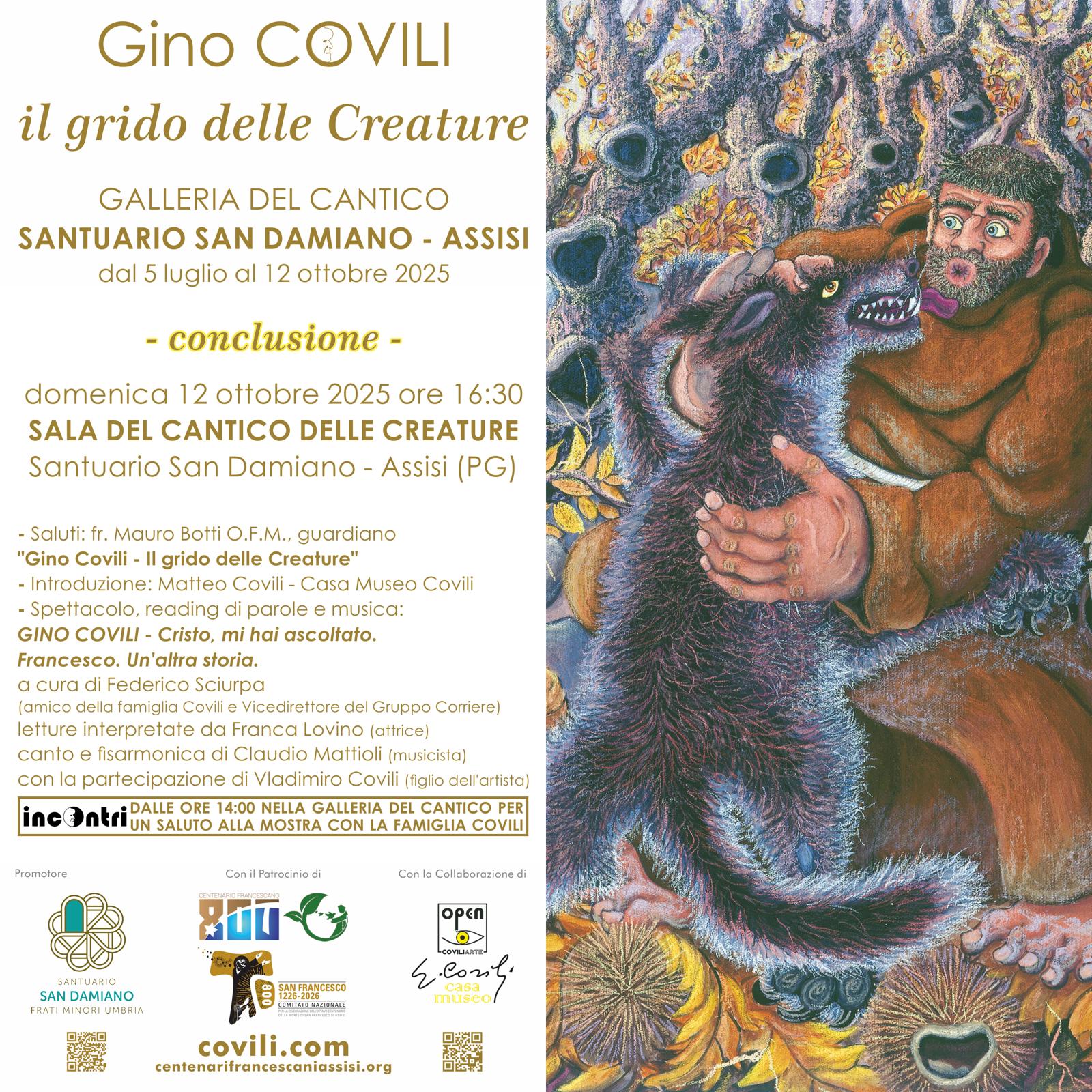 Gino Covili: Il grido delle Creature in scena a San Damiano