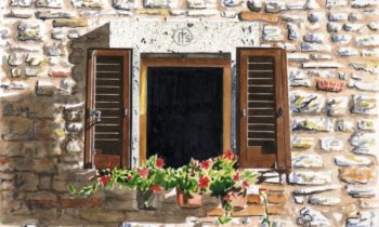 Mostra acquerelli sessanta quadri di Claudio Fronza per le vie di Assisi