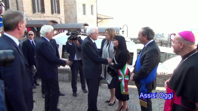 Sergio Mattarella ad Assisi , discorso del sindaco Stefania Proietti