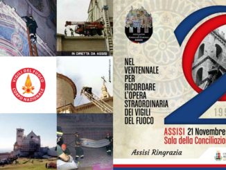 Assisi ringrazia i Vigili del Fuoco nel ventennale del terremoto