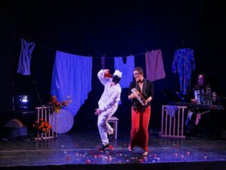 Giorgio Donati con Paradisi e Berazzi in “Pulcinella”
