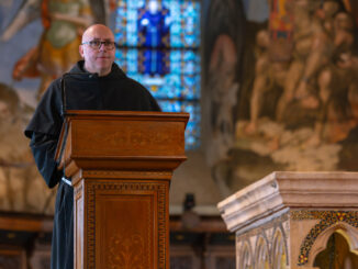 San Francesco e il ringraziamento del Sacro Convento ad Assisi