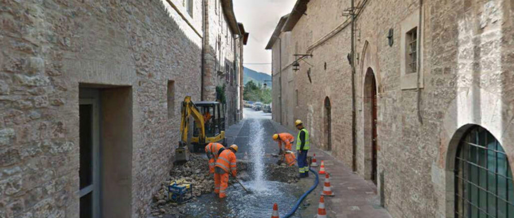 Infrastrutture idriche, viabilità modificata ad Assisi per intervento urgente